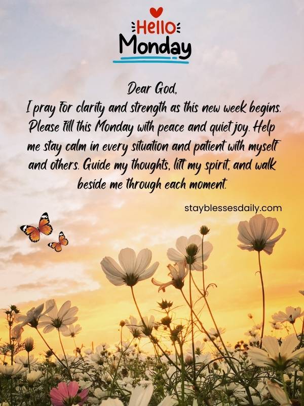 Monday Blessings and Prayers for Family and Friends