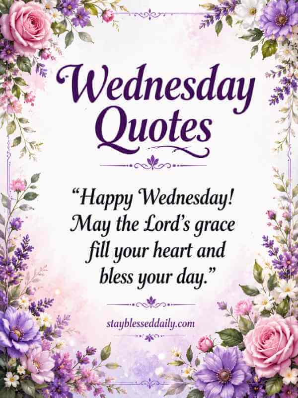short Wednesday blessings and quotes May God watch over you this Wednesday and surround you with His blessings.”
