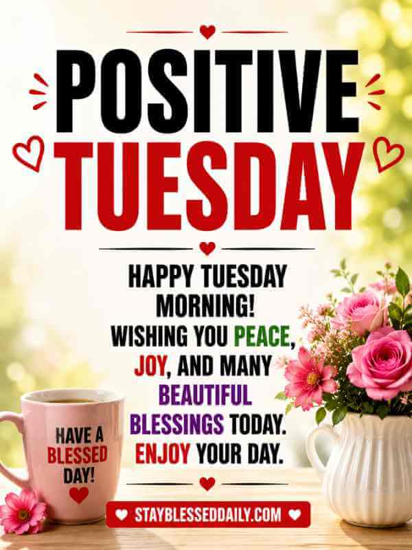 Positive Good Morning Tuesday Blessings