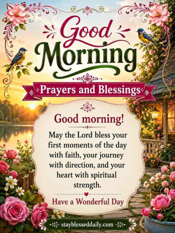 Good morning! May the Lord bless your first moments of the day with faith, your journey with direction, and your heart with spiritual strength.