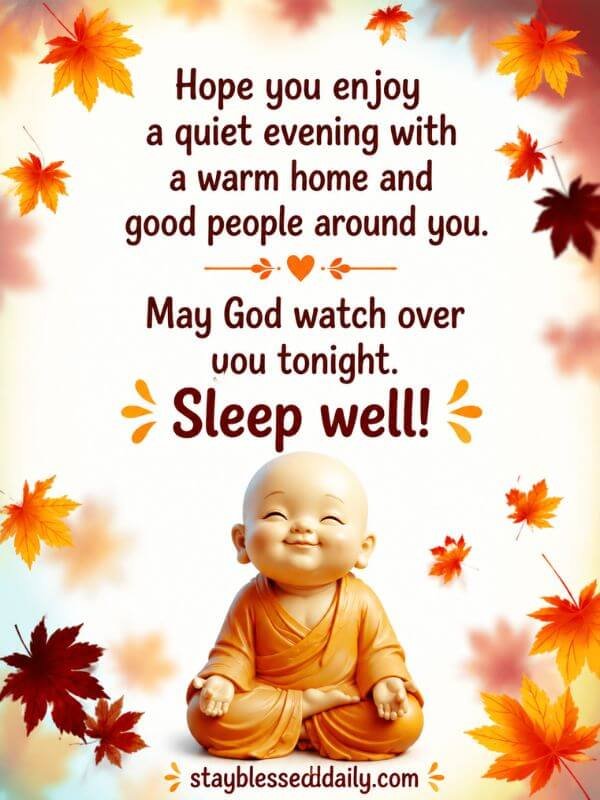 peaceful good evening the kid sit under blessings and the kid is sleep well with peaceful vibes