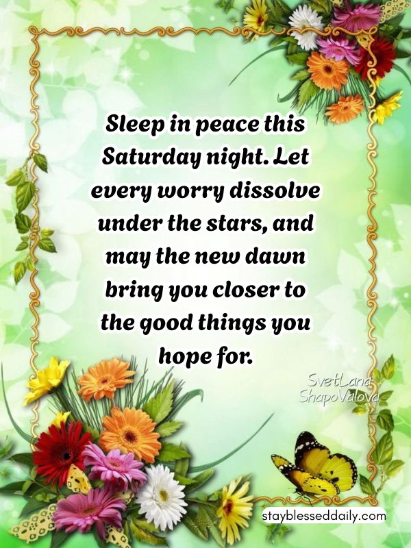 Saturday Night Blessings for Peaceful Rest - Sleep in peace this Saturday night