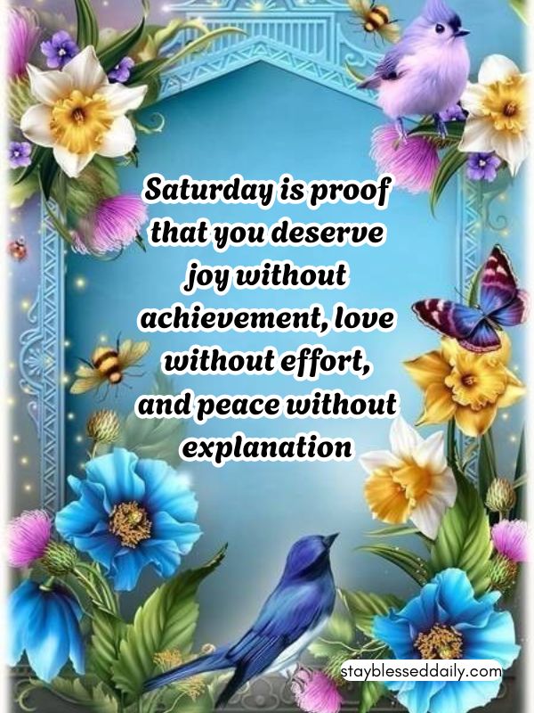 happy saturday blessings - you deserve joy without achievement