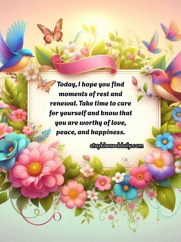 blessed thursday greetings - Take time to care for yourself