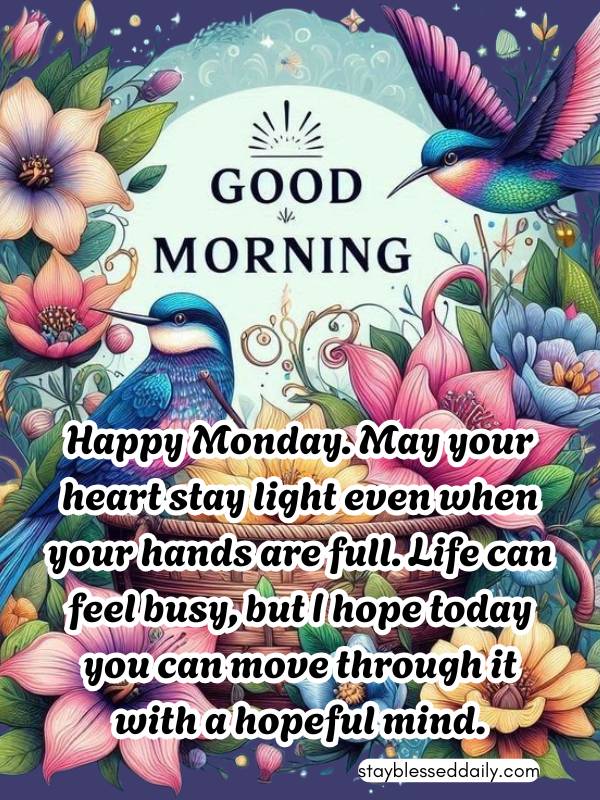 Good Monday Morning Blessings - I hope today you can move through it with a hopeful mind.