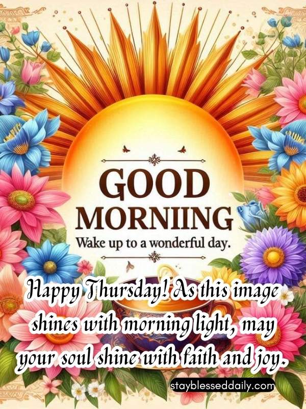 Good Morning Thursday Images - Happy Thursday! As this image shines with morning light, may your soul shine with faith and joy.