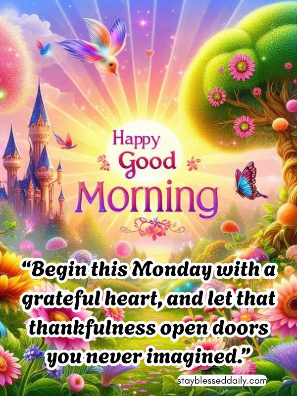 Good Morning Monday Blessings Quotes - Begin this Monday with a grateful heart