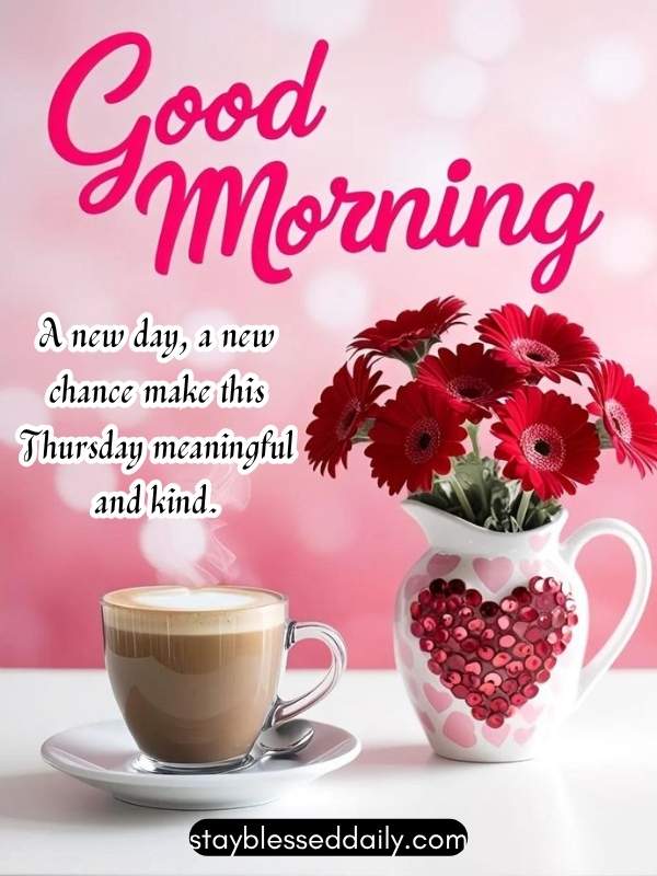 Short and Simple Morning Blessings for Thursday - A new day, a new chance make this Thursday meaningful and kind.