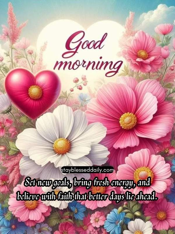 Motivational Good Morning Friday Blessings - Set new goals, bring fresh energy, and believe