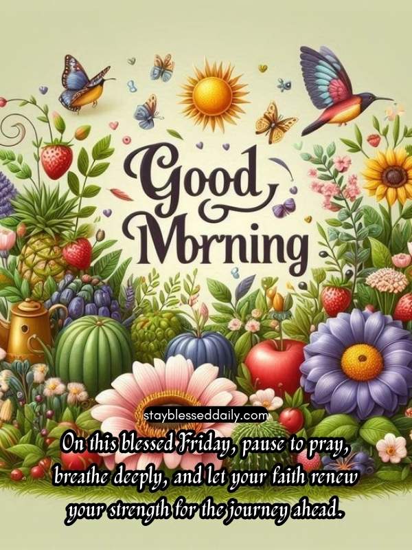 On this blessed Friday Morning, pause to pray, breathe deeply, and let your faith renew