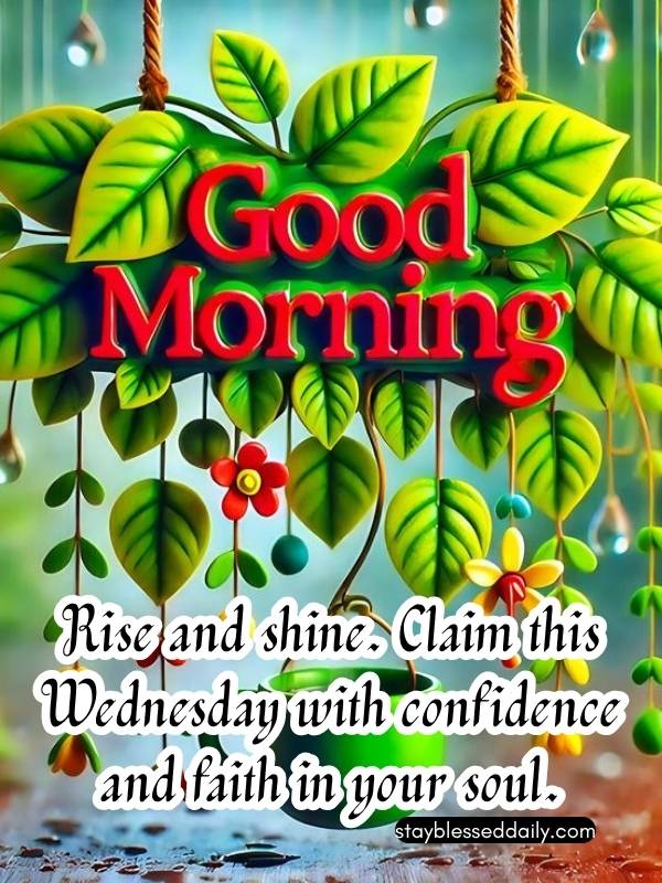African American Wednesday Good Morning Blessings - Claim this Wednesday with confidence and faith in your soul.