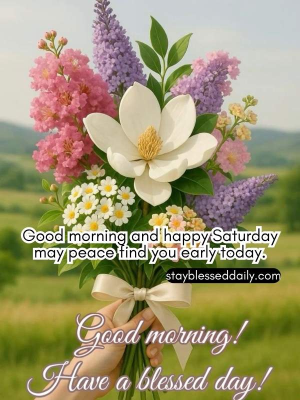 Good morning and happy Saturday may peace find you early today.